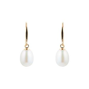 9ct Yellow Gold 7mm Freshwater Pearl Drop Earrings