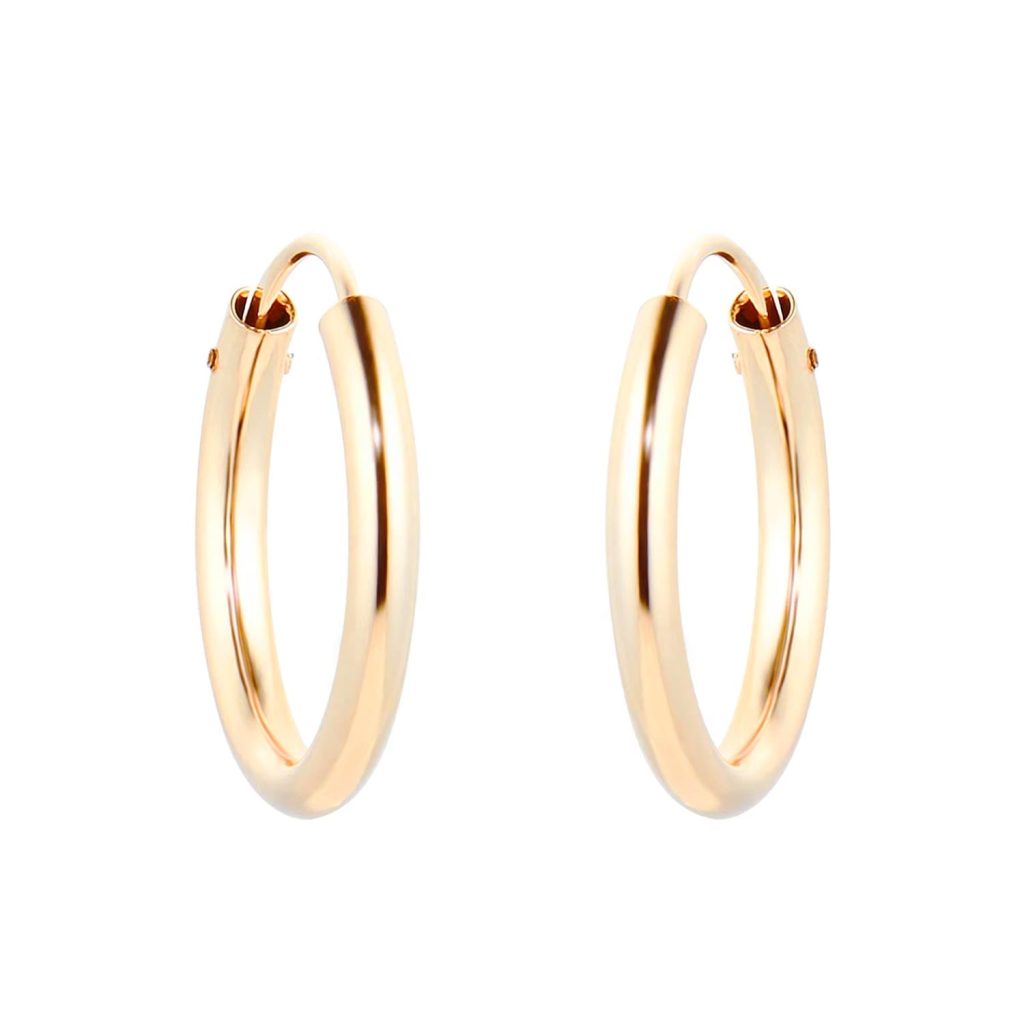 9ct Yellow Gold 13mm Hoop Earrings