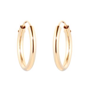 9ct Yellow Gold 13mm Hoop Earrings